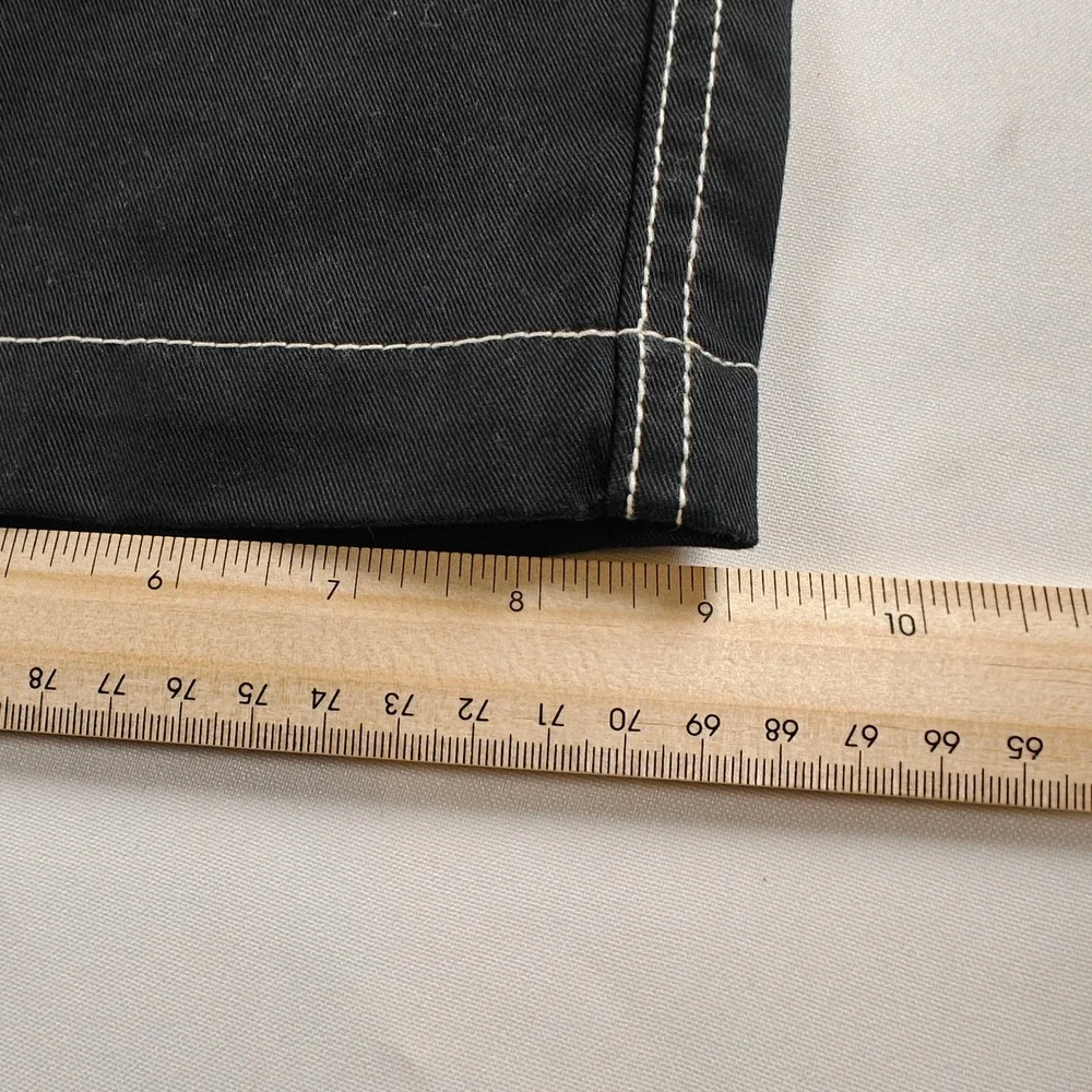 NWT Size 36 True Religion Mens Jet Black Contrast Stitch Cargo Pants 108335